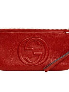 Gucci Red Soho Leather Wristlet